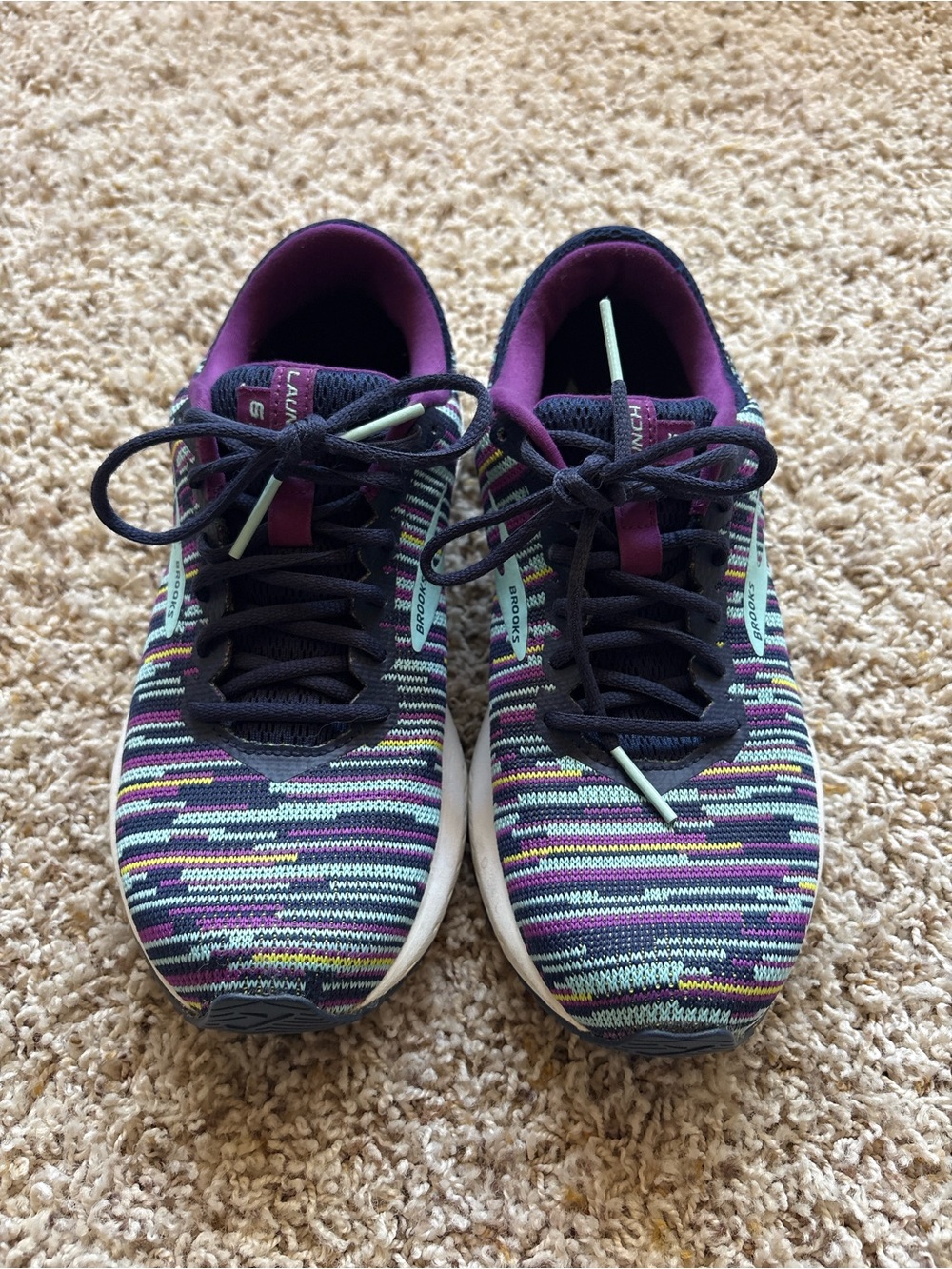 Brooks Launch 6 Multicolor Striped Road-Running Women’s Sneakers Sz 8